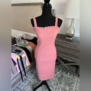 Forever 21 ribbed pink midi dress